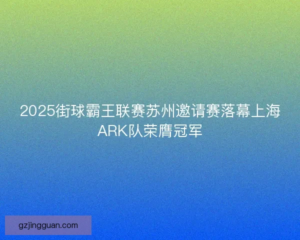 2025街球霸王联赛苏州邀请赛落幕上海ARK队荣膺冠军