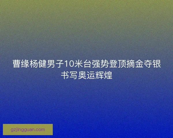 曹缘杨健男子10米台强势登顶摘金夺银书写奥运辉煌