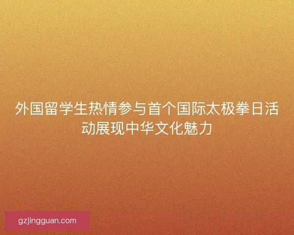 外国留学生热情参与首个国际太极拳日活动展现中华文化魅力