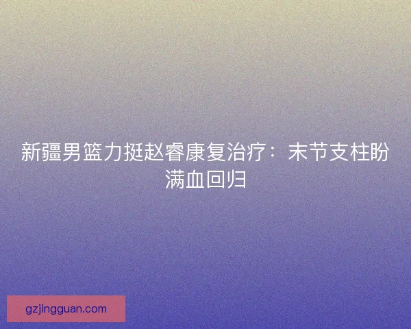 新疆男篮力挺赵睿康复治疗：末节支柱盼满血回归
